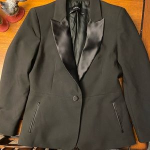 Zara Black Tuxedo Blazer with Satin Lapels